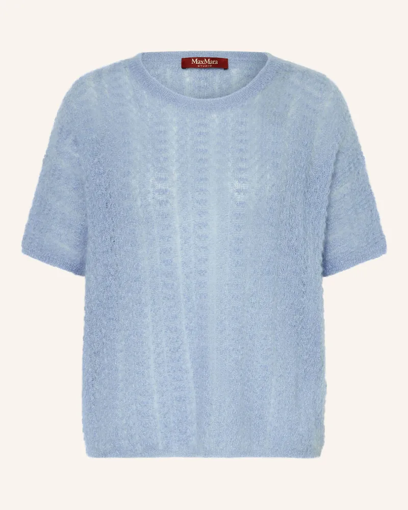 Max Mara Strickshirt TERZO mit Mohair Hellblau