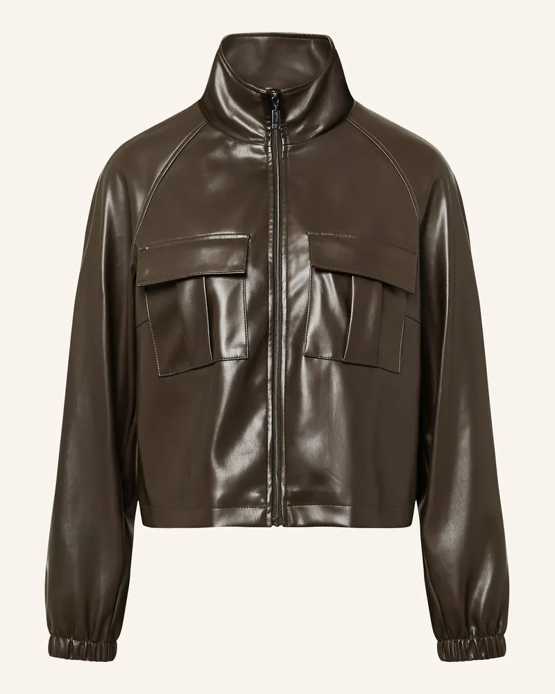 COMMA Jacke In Lederoptik braun Dunkelbraun