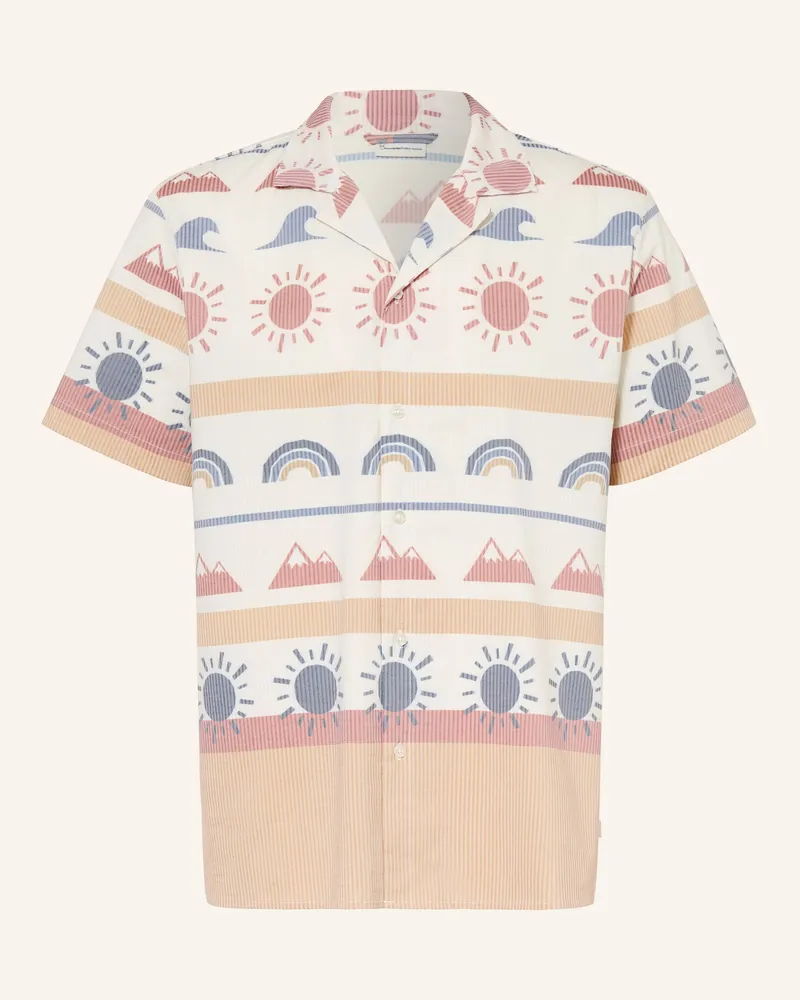 Knowledge Cotton Apparel Resorthemd Comfort Fit braun Beige