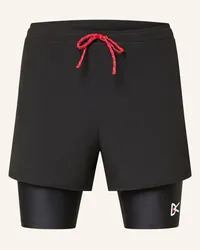 District Vision 2-in-1-Laufshorts Schwarz