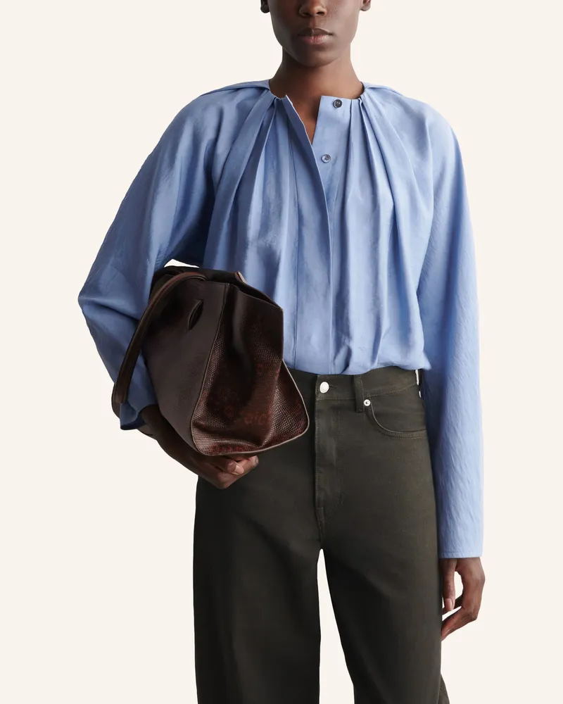 COS Voluminöse Bluse Mit Falten blau Blau