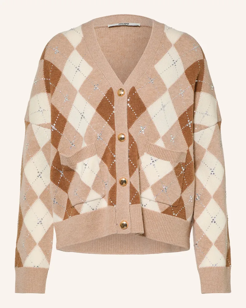 Maje Strickjacke Mit Schmucksteinen beige Beige