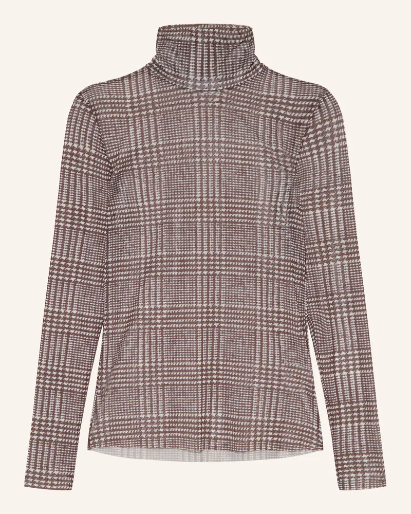 Rich&Royal Rollkragenshirt Aus Mesh braun Dunkelbraun