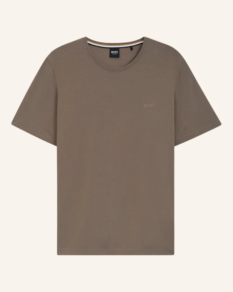 HUGO BOSS Loungewear Oberteil MIX&MATCH T-SHIRT R Regular Fit Braun