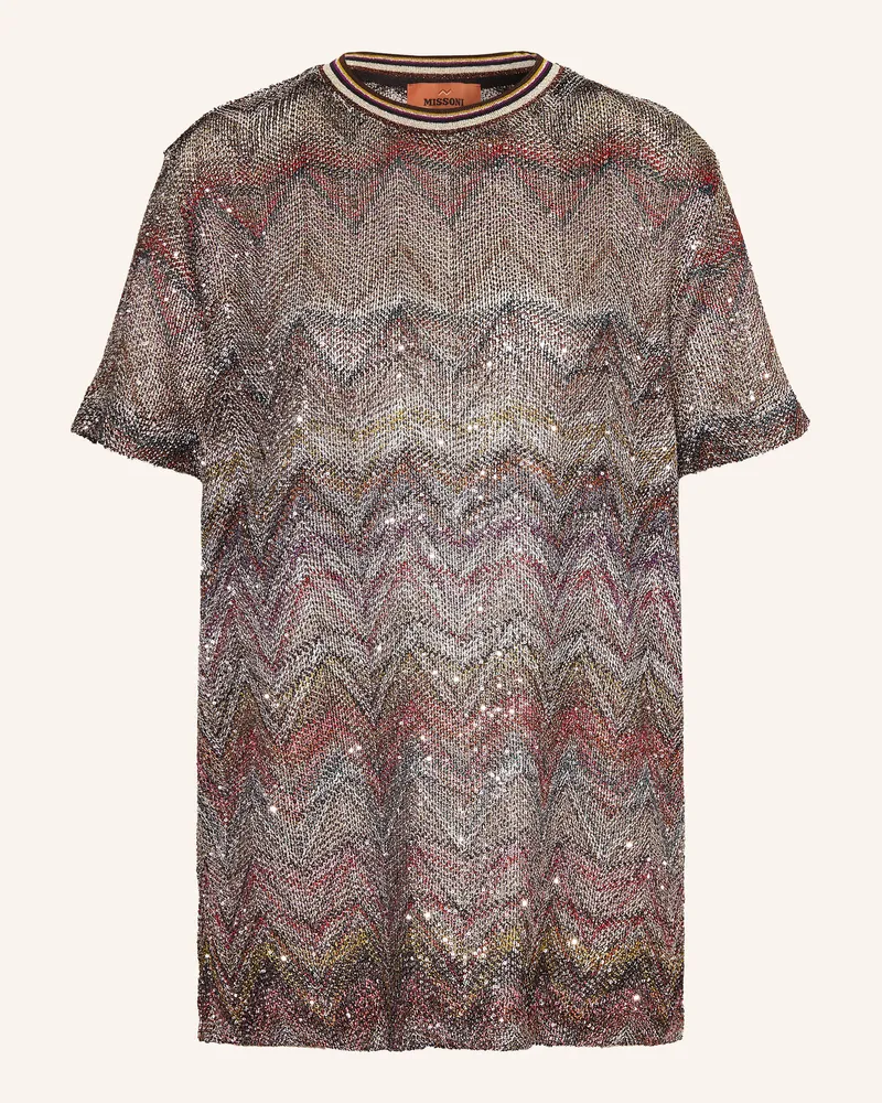 Missoni Häkelshirt CAPERDONI mit Glitzergarn und Pailletten Silber