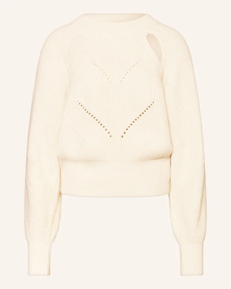 HUGO BOSS Pullover FARLANT mit Cut-out Ecru