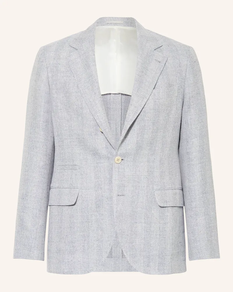 Brunello Cucinelli Sakko Slim Fit mit Leinen Hellblau