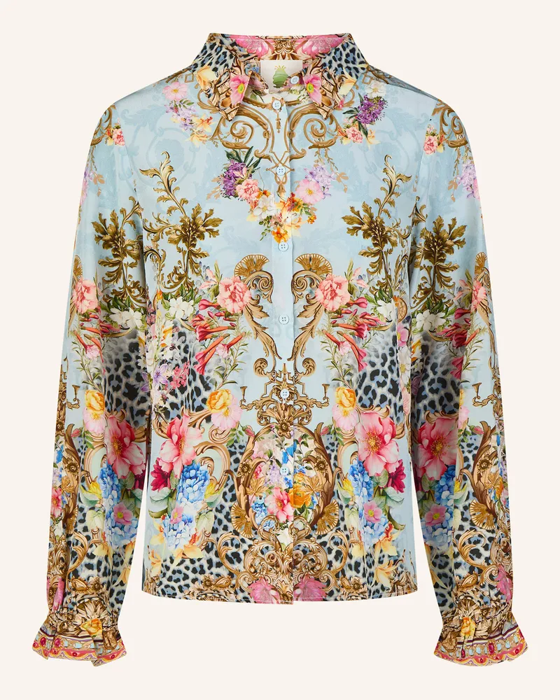 Princess goes Hollywood Bluse aus Seide Hellblau