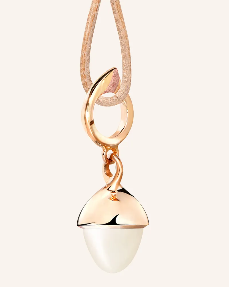 TAMARA COMOLLI Anhänger PENDANT MIKADO FLAMENCO MOONSTONE SAND/WHITE aus 18 Karat Roségold mit sandfarbenem Mondstein Roségold