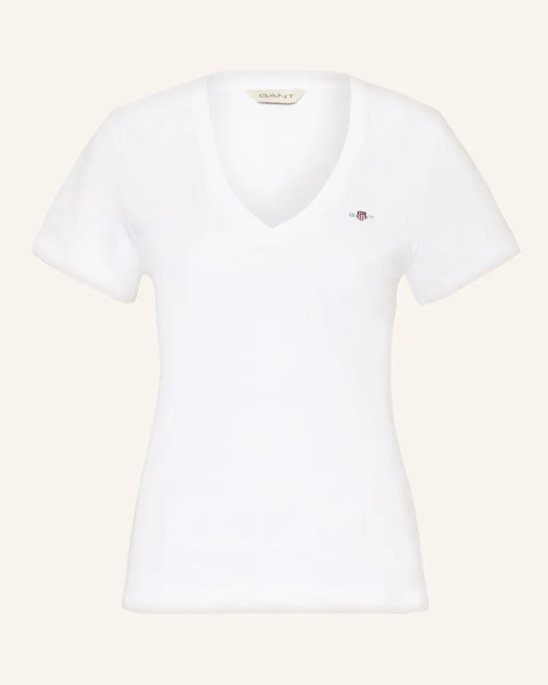 Gant T-Shirt weiss Weiss