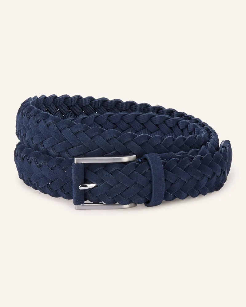 Strokesman's Flechtgürtel blau Dunkelblau