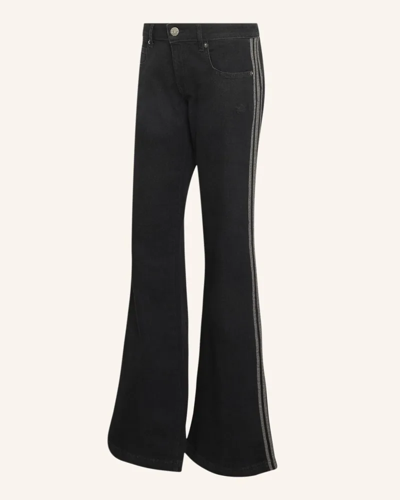 adidas Sst Low Rise Denimhose, Ausgestelltes Bein schwarz Schwarz