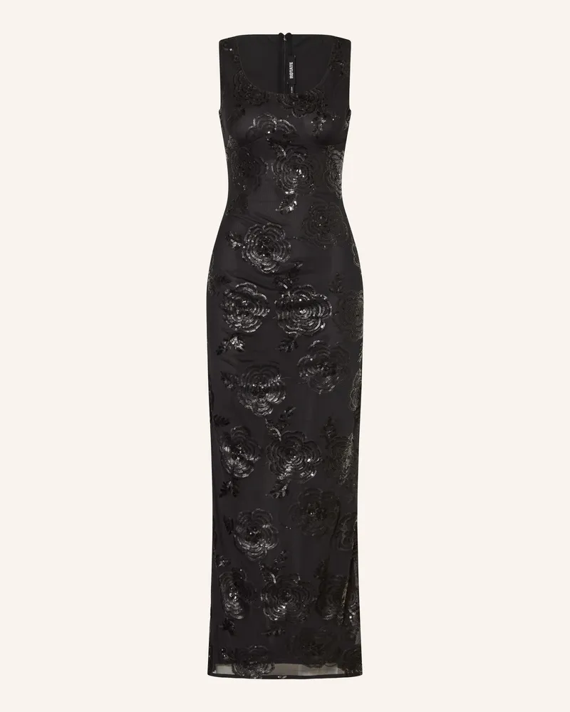 ROTATE Birger Christensen Mesh-Kleid Mit Pailletten schwarz Schwarz