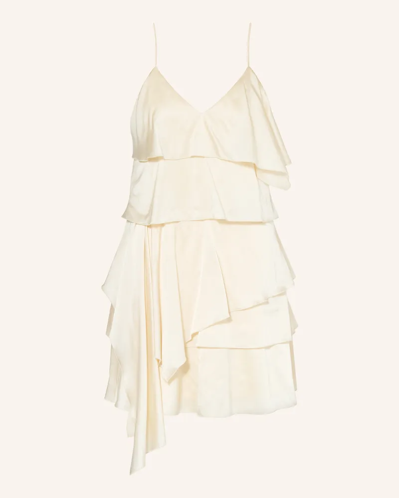 Mrs & HUGS Satinkleid Mit Volants beige Creme