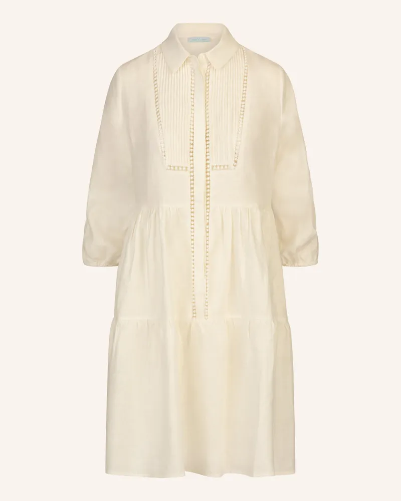 Mint & Mia Kurzes Leinen Kleid weiss Creme
