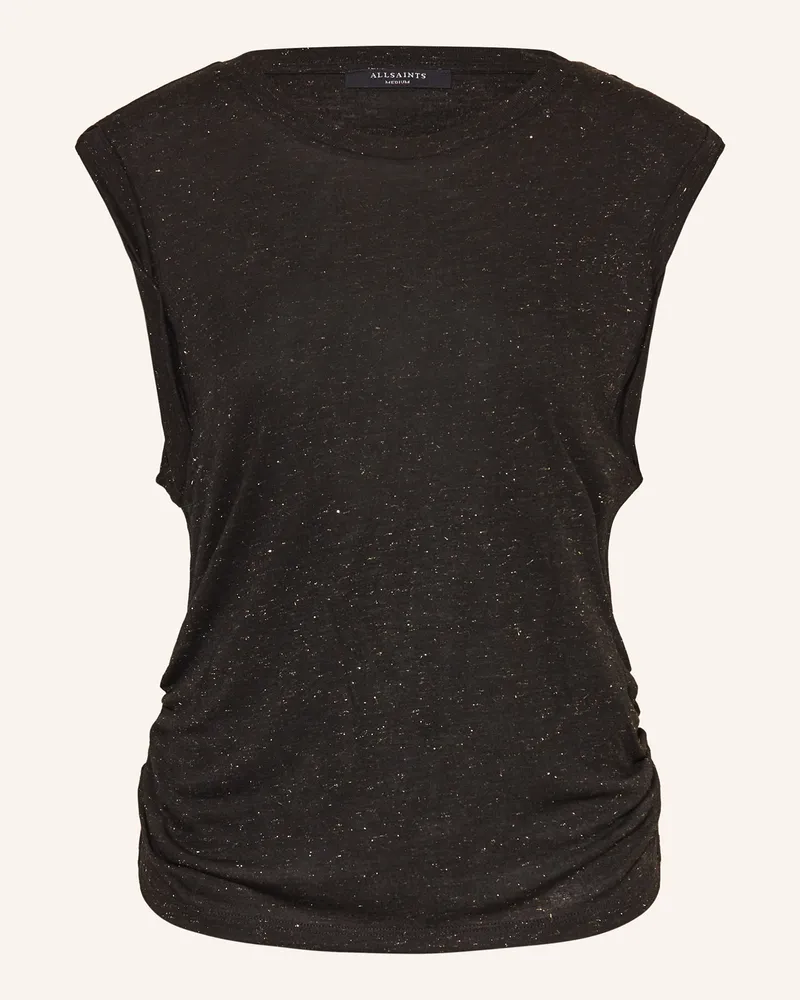 AllSaints Tanktop WEST SHIMMER mit Glitzergarn Schwarz