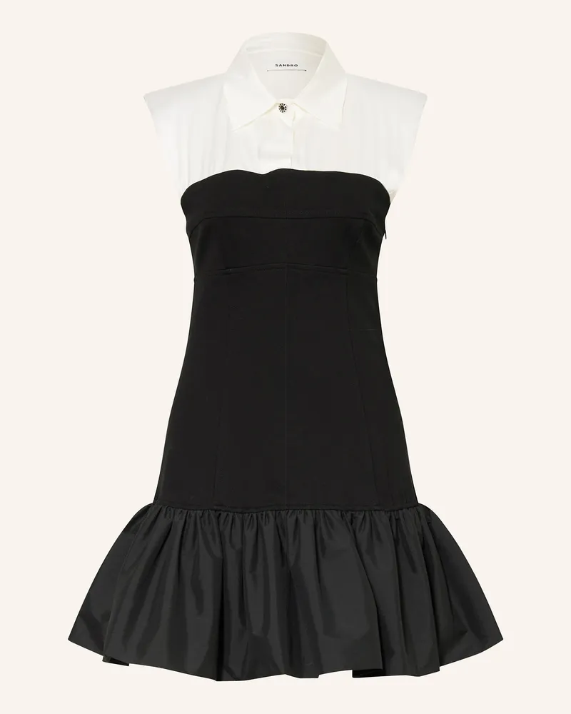Sandro Kleid im Materialmix Ecru