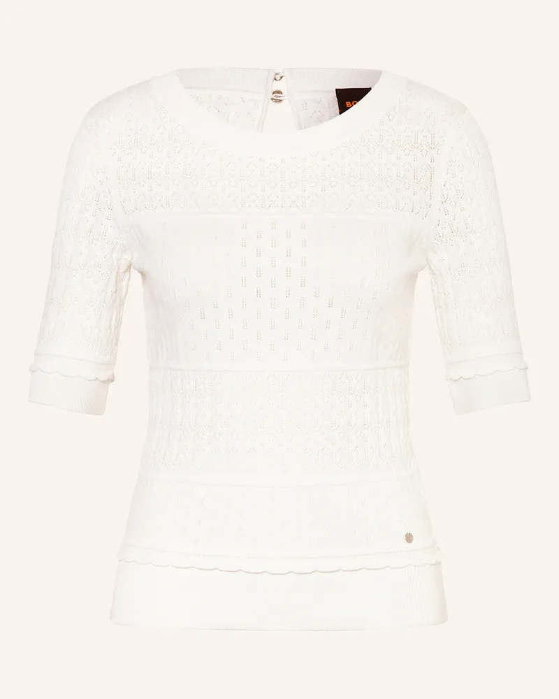 HUGO BOSS Pullover FHOENIX mit 3/4-Arm Ecru