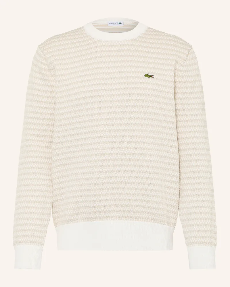 Lacoste Pullover weiss Ecru