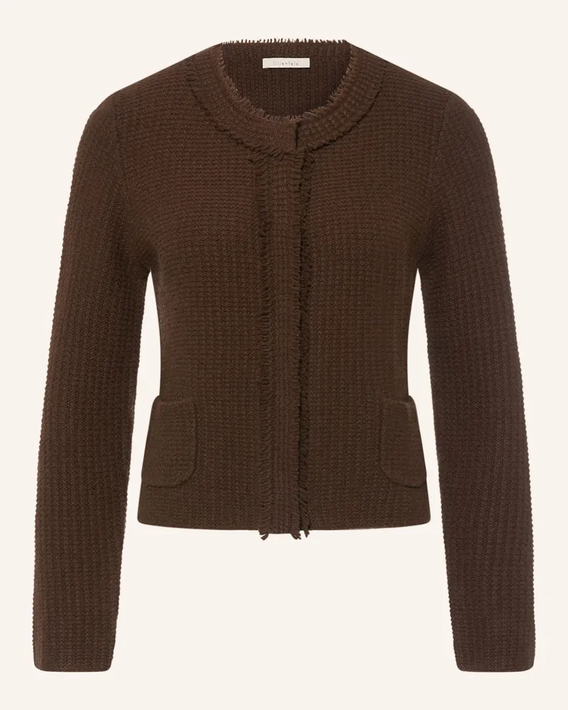 lilienfels Strickjacke Mit Cashmere braun Dunkelbraun