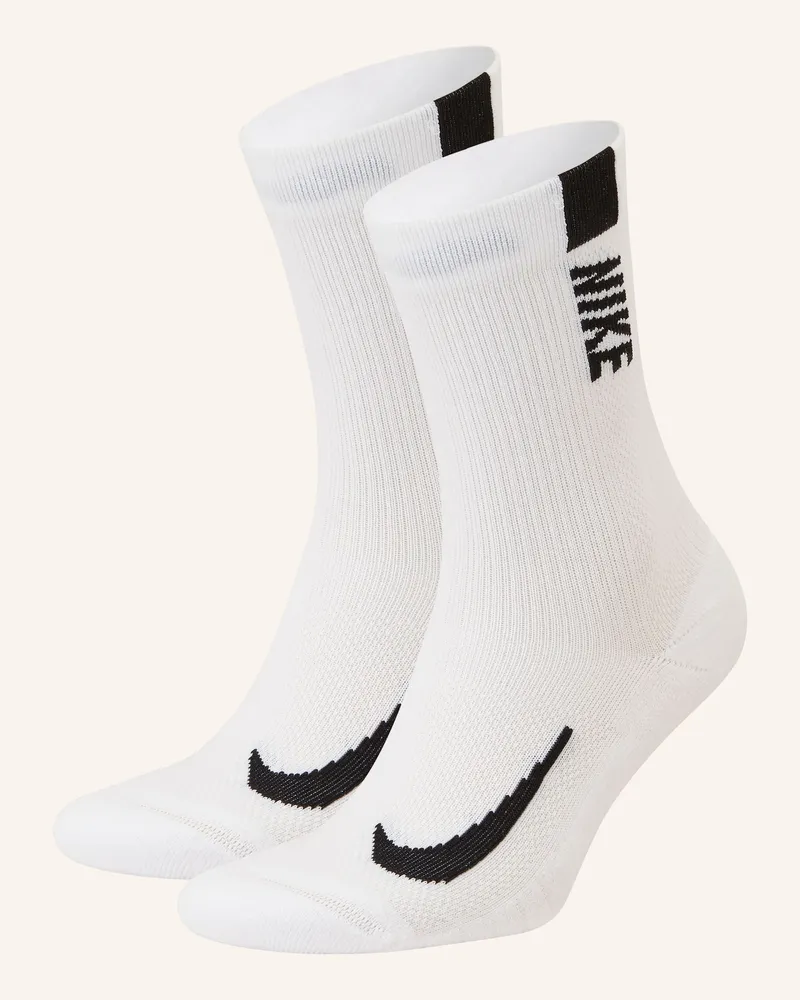 Nike 2er-Pack Laufsocken Multiplier weiss 100