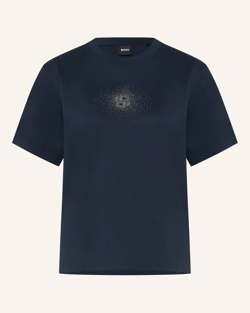 HUGO BOSS T-Shirt Elpha Mit Schmucksteinen blau Blau