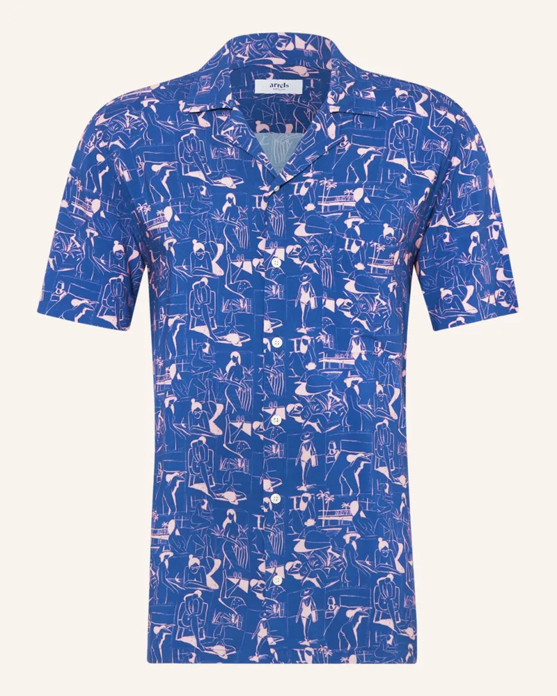 Arrels Barcelona Resorthemd BLUE VACANCES × QUENTIN MONGE Comfort Fit Blau