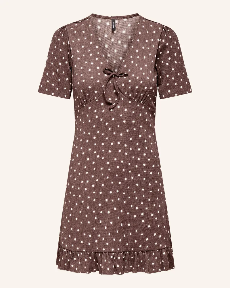 only Kleid Mit Rüschen braun Dunkelbraun