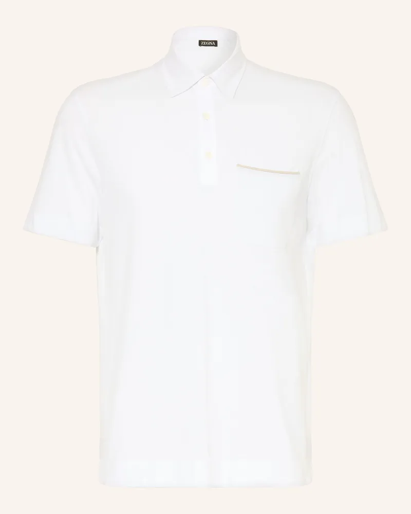 Ermenegildo Zegna Piqué-Poloshirt weiss Weiss