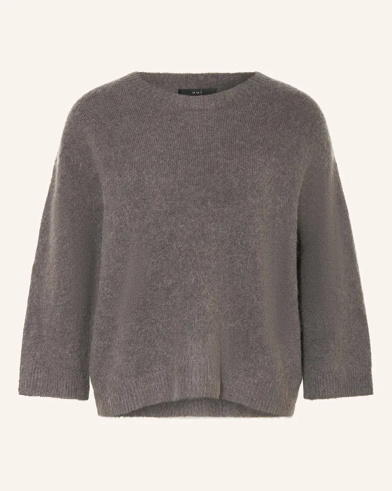 Oui  Pullover mit 3/4-Arm Dunkelgrau