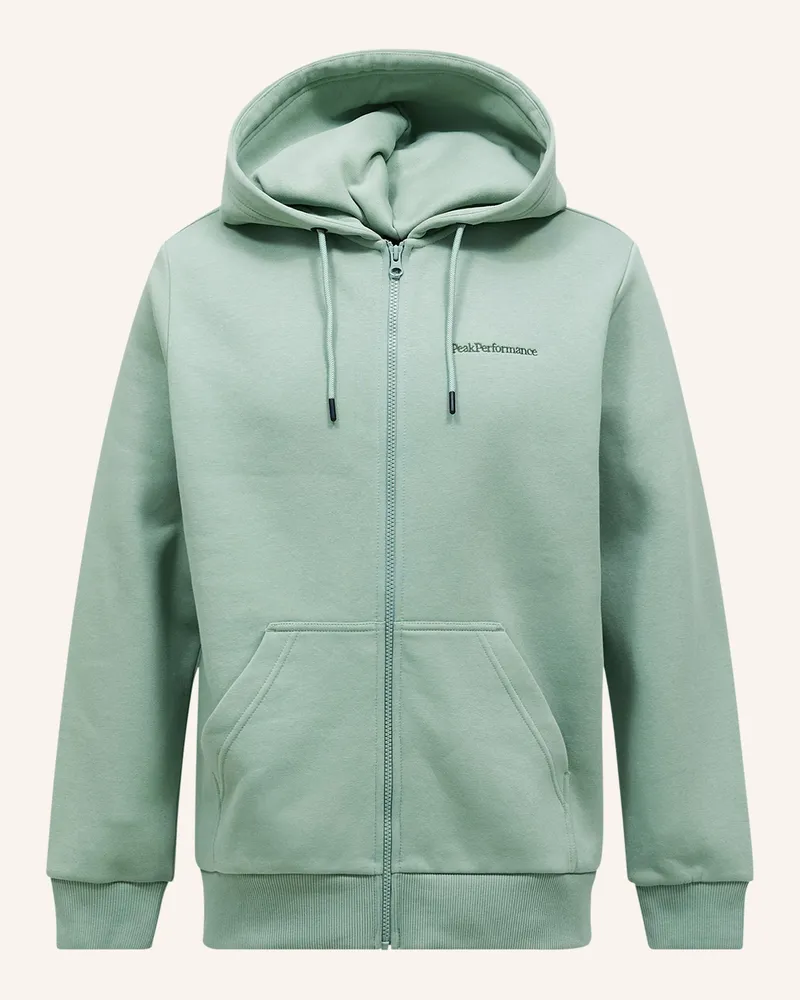 Peak Performance Kapuzensweatshirtjacke gruen Hellgrün