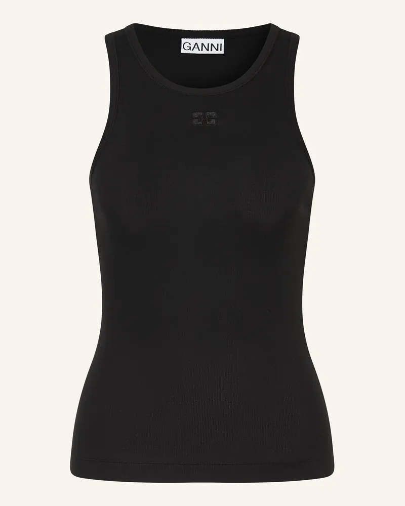 Ganni Top schwarz Schwarz