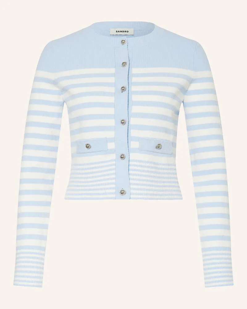 Sandro Strickjacke aus Bouclé Hellblau