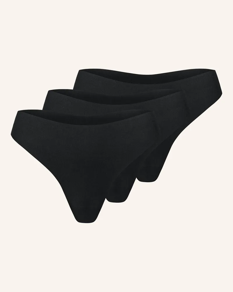 Ehrlich Textil erlich textil 3 PACK - SEAMLESS String LIGHT TOUCH Schwarz
