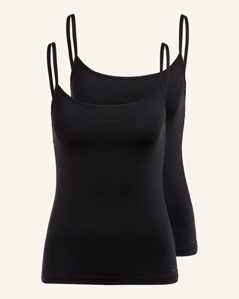 Skiny 2er-Pack Tops Advantage Micro schwarz Schwarz