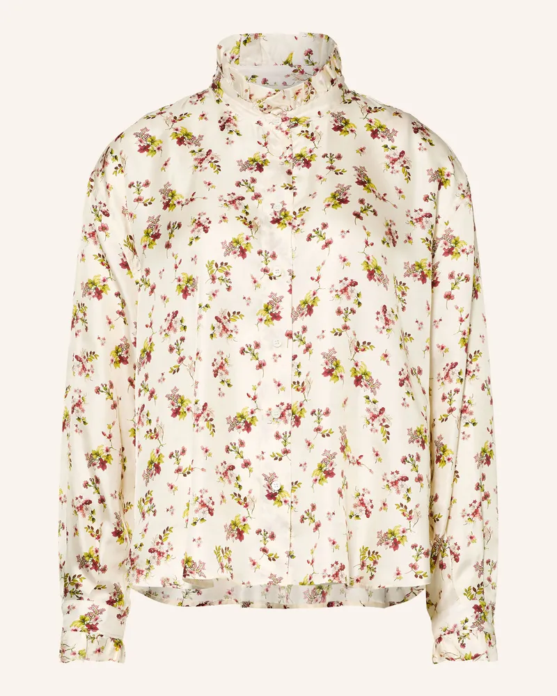 Robert Friedman Seidenbluse Mit Rüschen weiss Creme