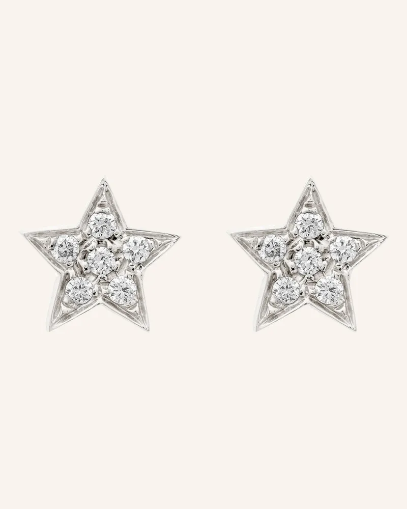 CADA Ohrstecker Tiny Star silber Weissgold