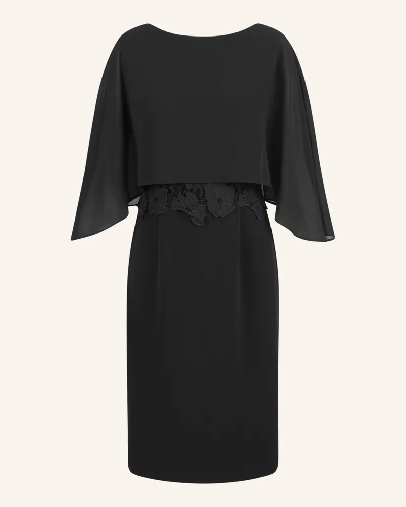 Apart Kleid mit Chiffoncape Schwarz