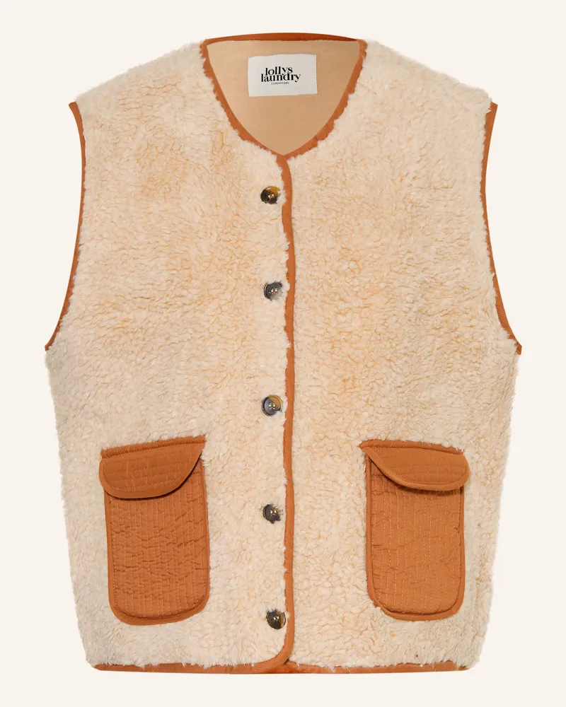 Lollys Laundry Kunstfell-Weste Jacell beige Beige