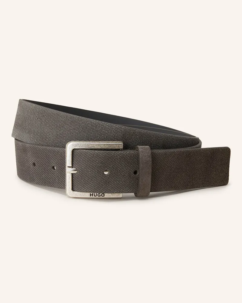 HUGO BOSS Ledergürtel GIONIO Grau
