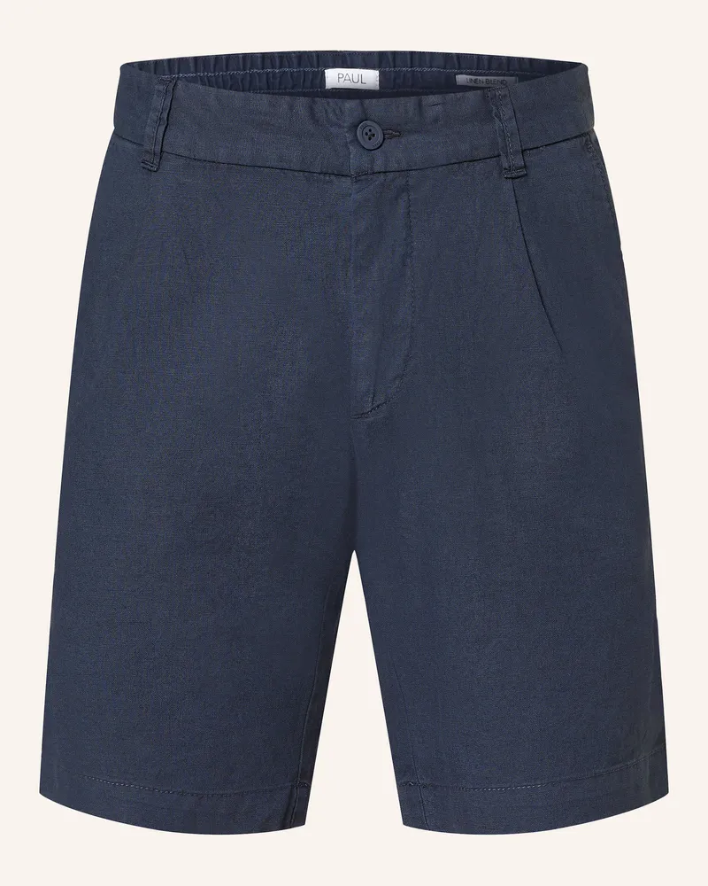 paul Shorts Comfort Fit Mit Leinen blau Dunkelblau