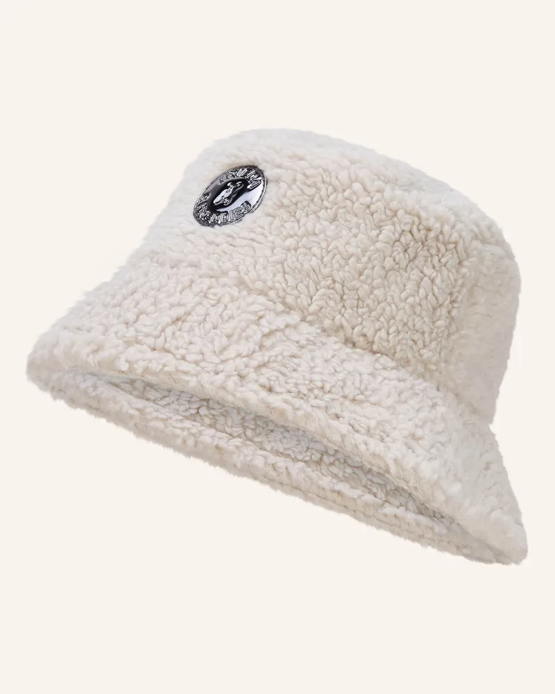 Frieda & Freddies Bucket-Hat aus Teddyfell Weiss
