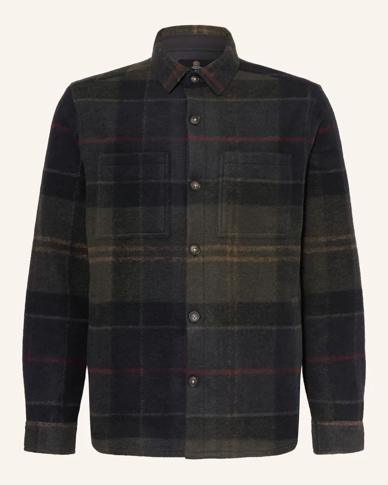 Barbour Flanell-Overshirt Woodlane gruen Schwarz