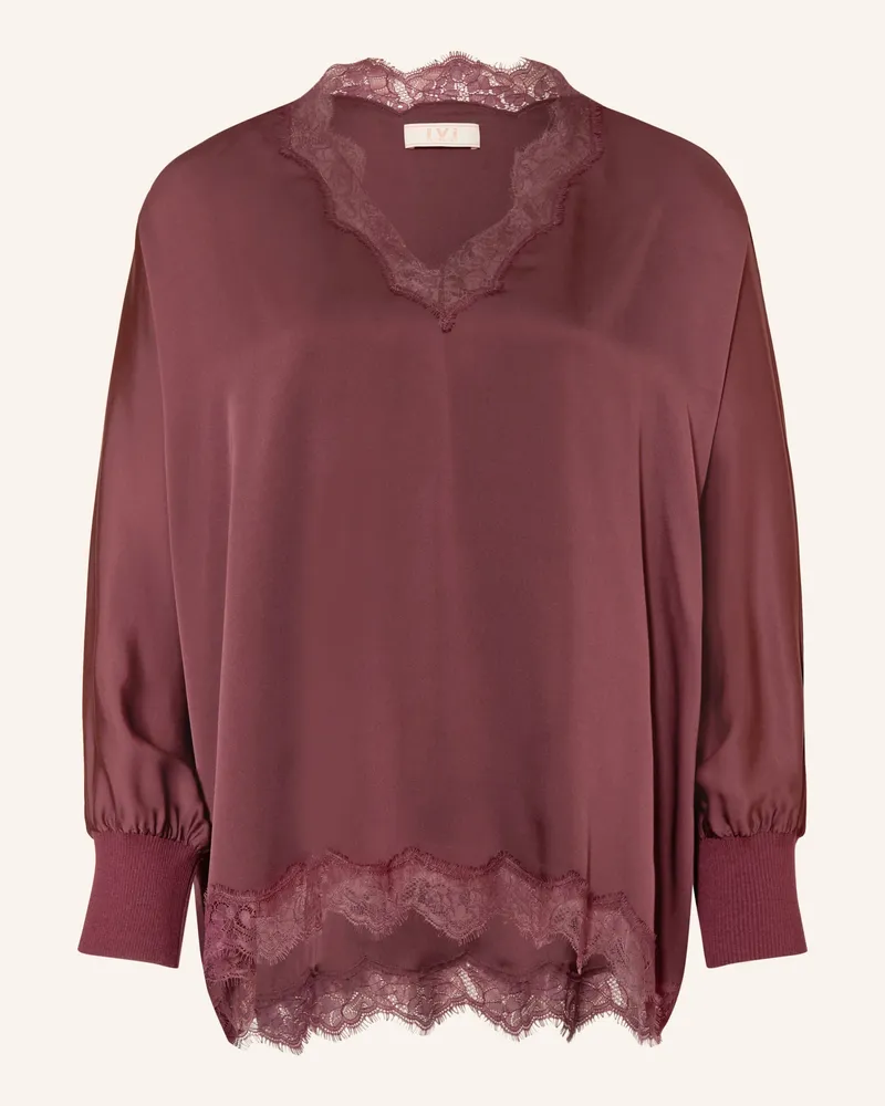 IVI Collection Blusenshirt Mit Seide rot Dunkelrot