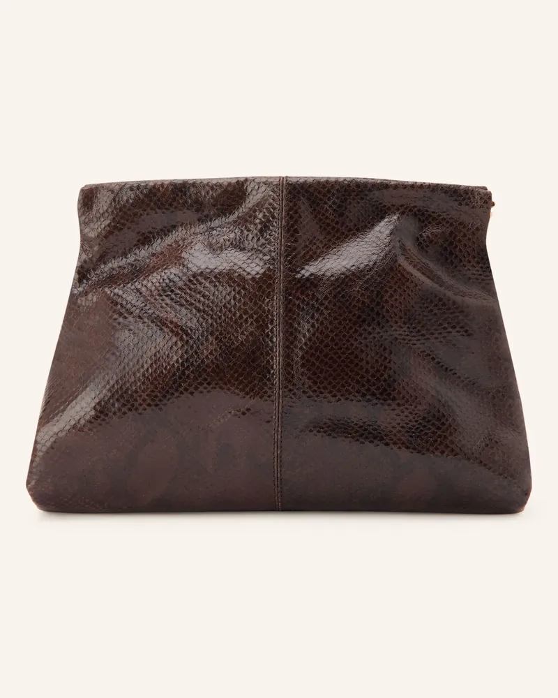 Flattered Clutch Clay braun Dunkelbraun