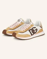 Dolce & Gabbana Sneaker BASSA DRAGON - WEISS/ COGNAC Braun