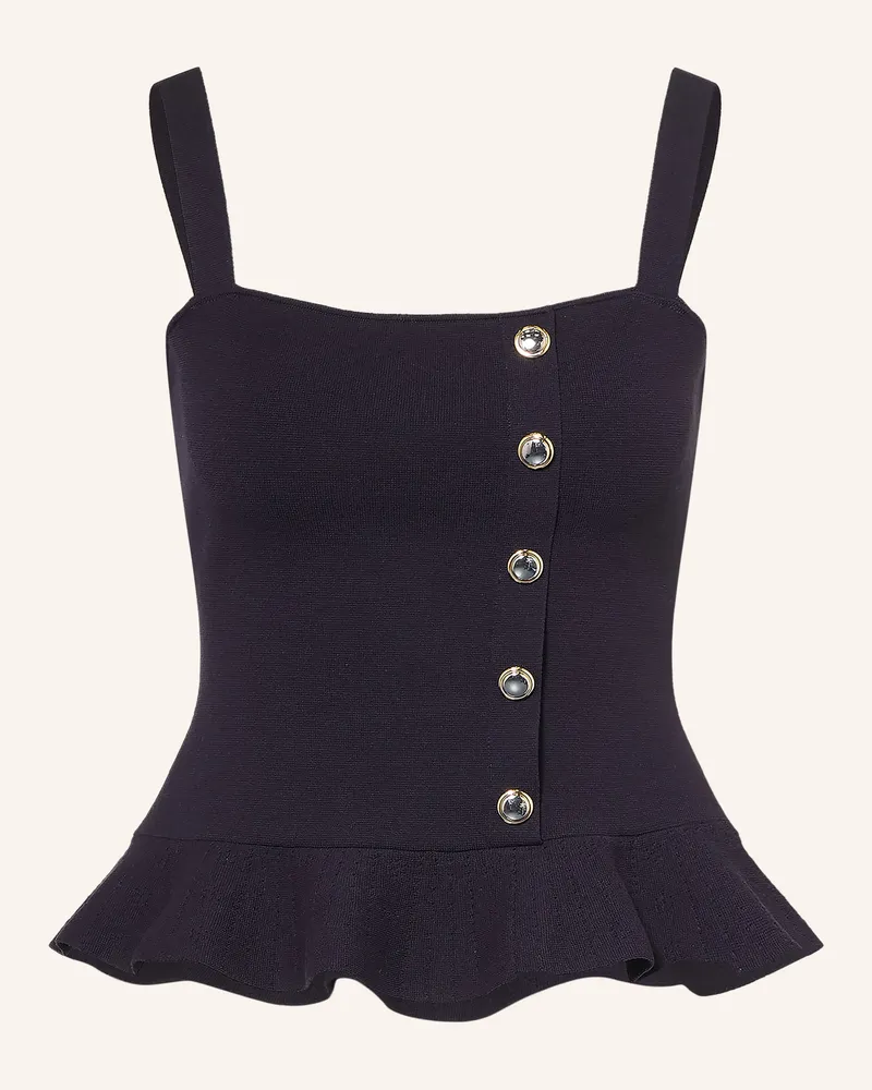 Claudie Pierlot Stricktop Mit Volants blau Dunkelblau