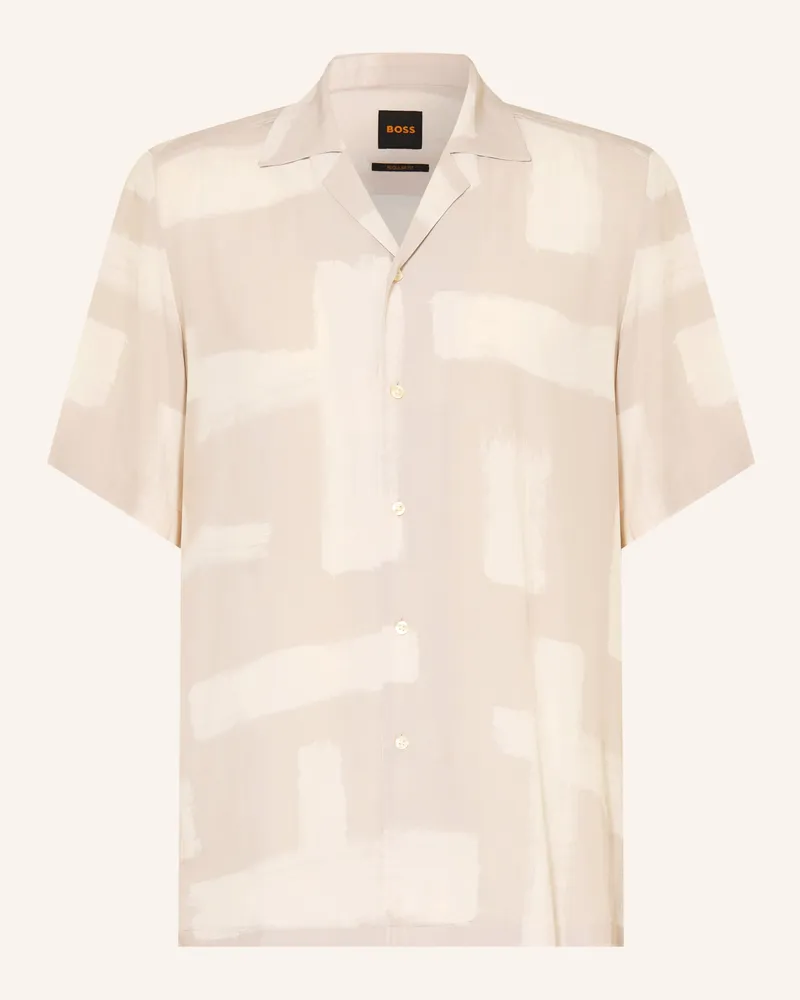 HUGO BOSS Resorthemd Rayer Comfort Fit beige Taupe