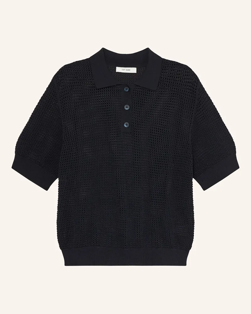 IVY & OAK Strick-Poloshirt FLO Schwarz
