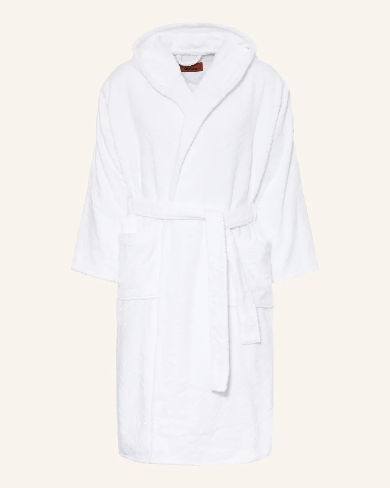 Missoni Home Bademantel Chalk Mit Kapuze Und Geschenkbox weiss Weiss